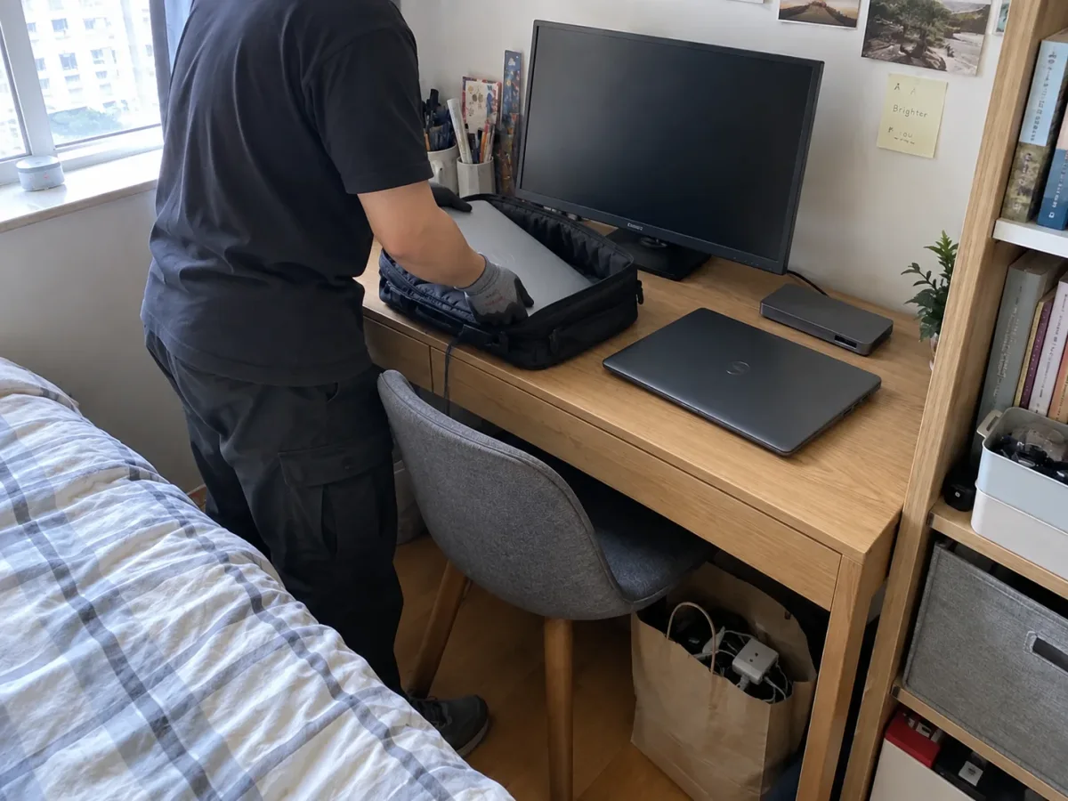 荔枝角整理搬運中